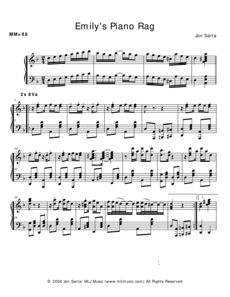 Emilys Piano Rag Sheet Music