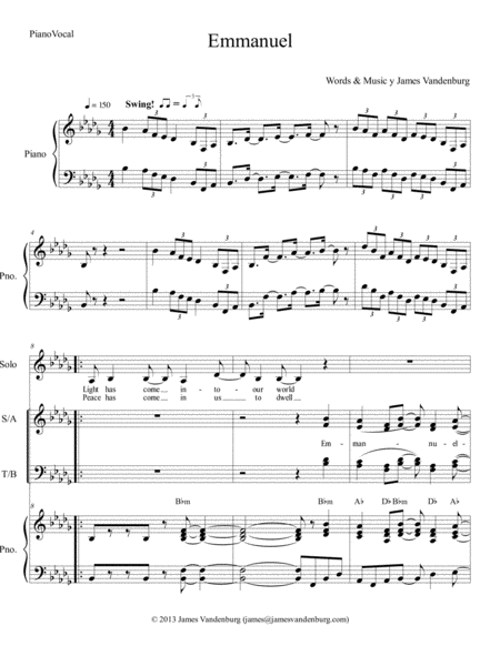 Emmanuel A New Thought For Choirs Edition Sheet Music