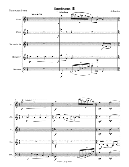 Free Sheet Music Emoticons Iii For Wind Quintet