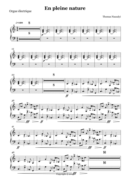 Free Sheet Music En Pleine Nature Electric Organ Part