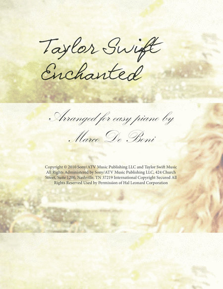 Enchanted By Taylor Swift For Easy Piano Sheet Music