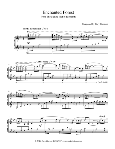 Free Sheet Music Enchanted Forest
