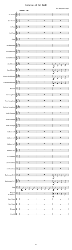 Free Sheet Music Enemies At The Gate