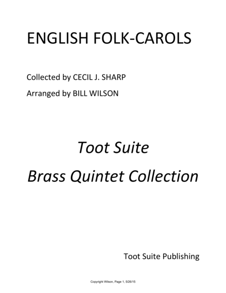 Free Sheet Music English Folk Carols Cecil J Sharp Collection