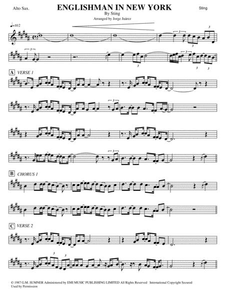 Englishman In New York Alto Sax Sheet Music