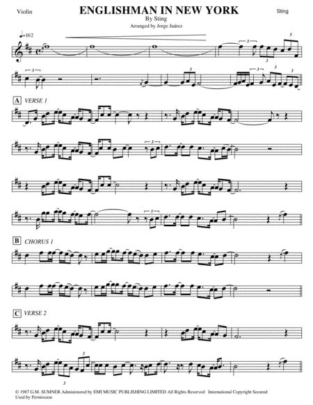 Englishman In New York Violin Sheet Music