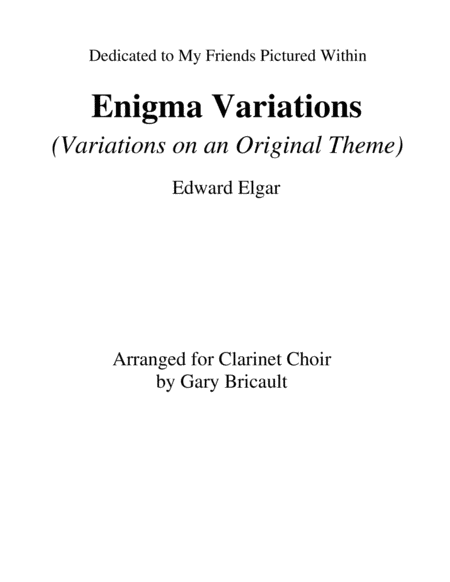 Free Sheet Music Enigma Variations Variations On An Original Theme