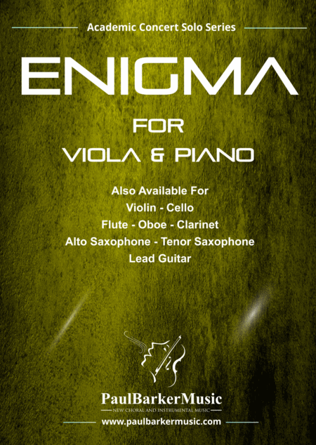 Enigma Viola Piano Score Parts Sheet Music
