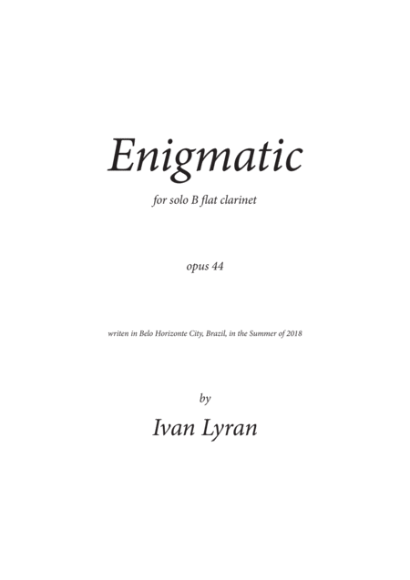 Enigmtica Opus 44 1 Mov Sheet Music