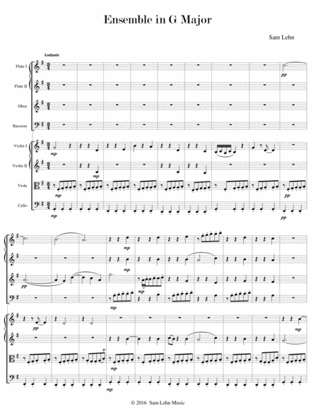 Free Sheet Music Ensemble In G Major