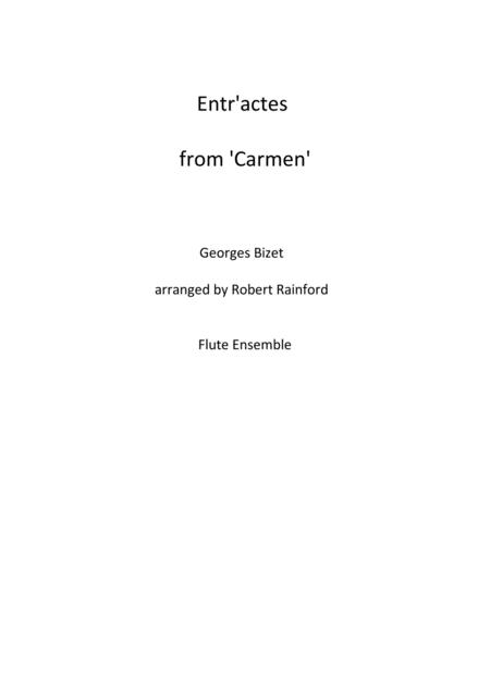 Free Sheet Music Entractes From Carmen