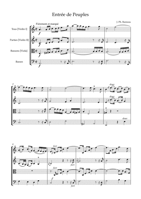 Entre De Peuples From Les Borades String Orchestra Sheet Music