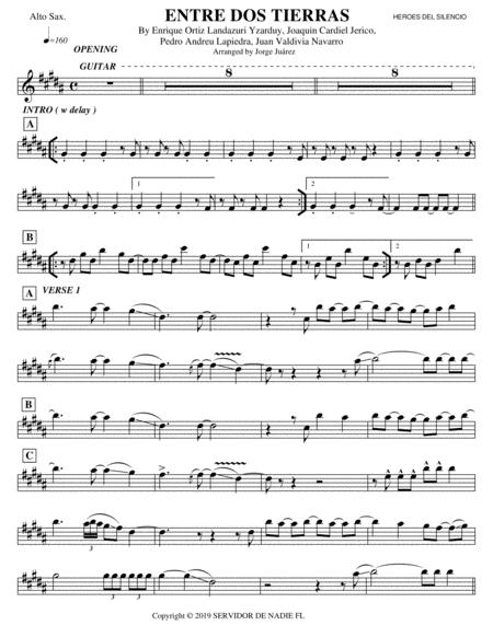 Free Sheet Music Entre Dos Tierras Alto Sax