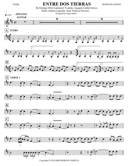 Free Sheet Music Entre Dos Tierras Violin