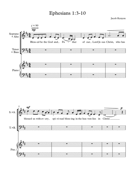 Ephesians 1 3 6 Sheet Music