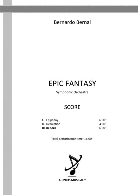 Epic Fantasy Iii Reborn Symphonic Orchestra Score Only Sheet Music