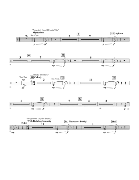 Epic Gaming Themes Percussion 2 Sheet Music