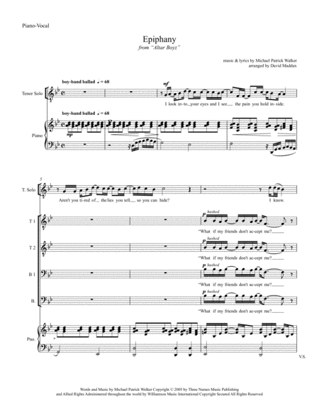 Epiphany From The Broadway Musical Altar Boyz Sheet Music