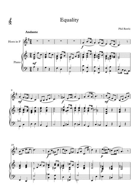 Free Sheet Music Equality French Horn And Piano