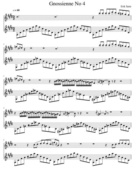 Erik Satie Gnossienne No 4 For 2 Clarinets Sheet Music