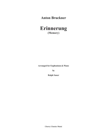 Erinnerung Memory For Euphonium And Piano Sheet Music