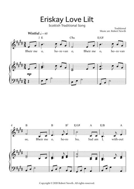 Free Sheet Music Eriskay Love Lilt Traditional Scottish Song