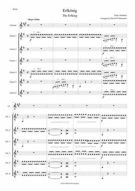 Erlknig The Erlking For Clarinet And 6 Guitars Page 1