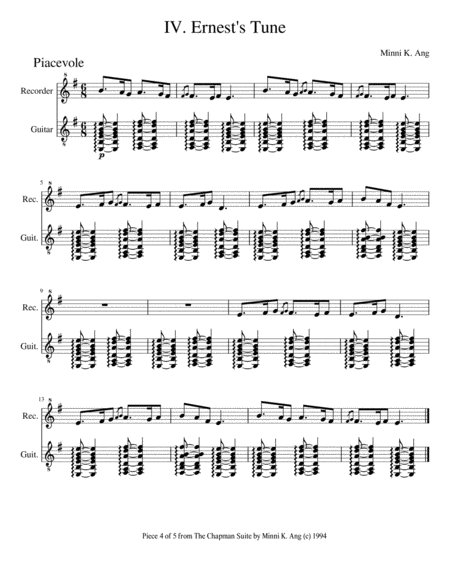 Ernests Tune Sheet Music