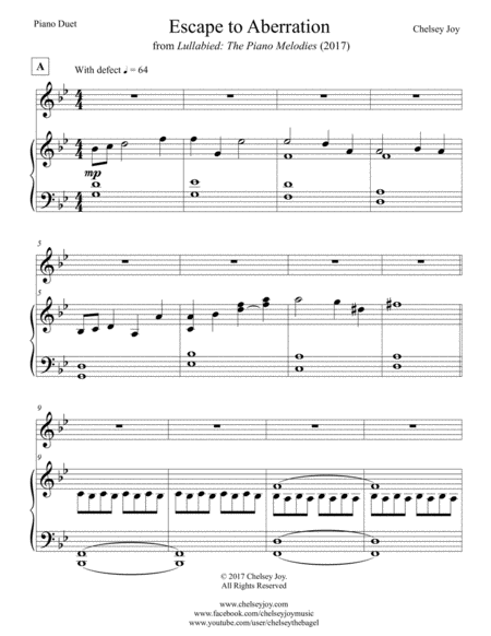 Escape To Aberration From Lullabied The Piano Melodies Sheet Music