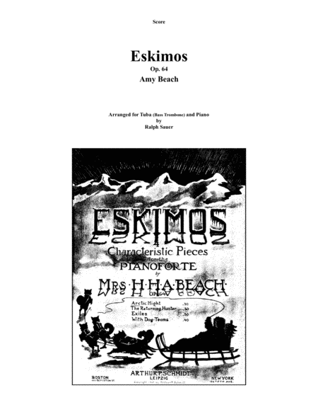 Free Sheet Music Eskimos Op 64 For Tuba Or Bass Trombone Piano