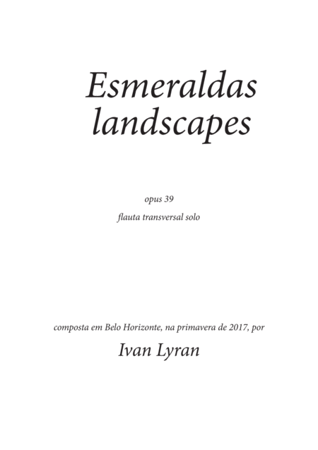 Esmeraldas Landscapes Opus 39 Sheet Music