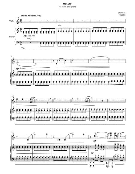 Free Sheet Music Essay For Violin And Piano