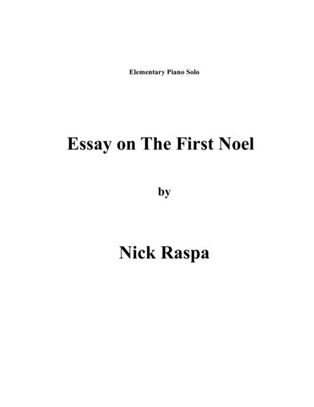 Free Sheet Music Essay On The First Noel