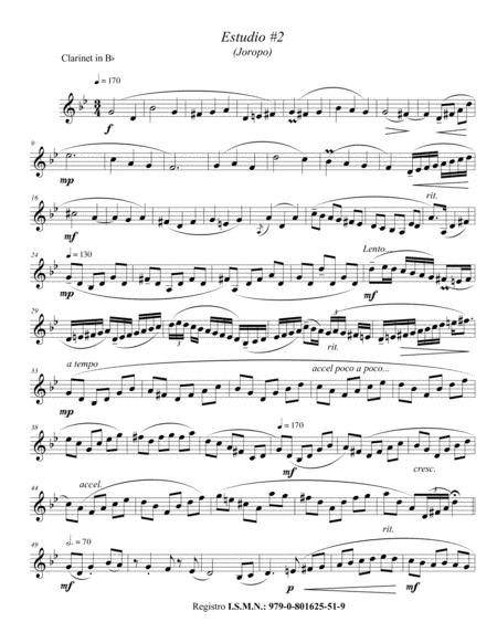 Estudio 2 Joropo For Solo Clarinet Sheet Music