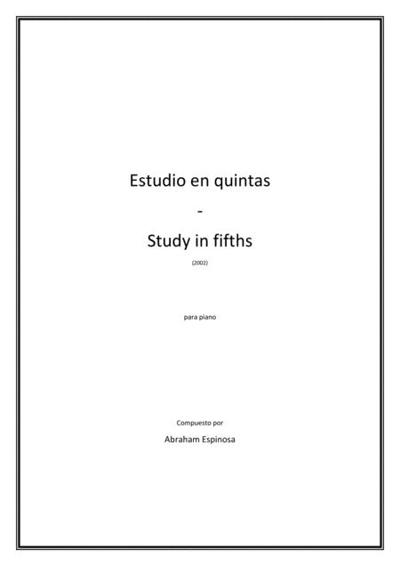 Estudio En Quintas Study In Fifhts Sheet Music