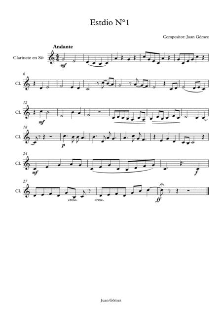Estudio N1 Para Clarinete Sheet Music