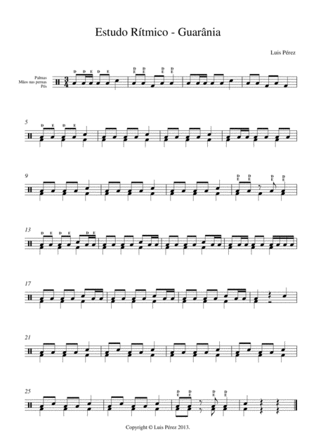 Estudo Rtmico Guarnia Sheet Music