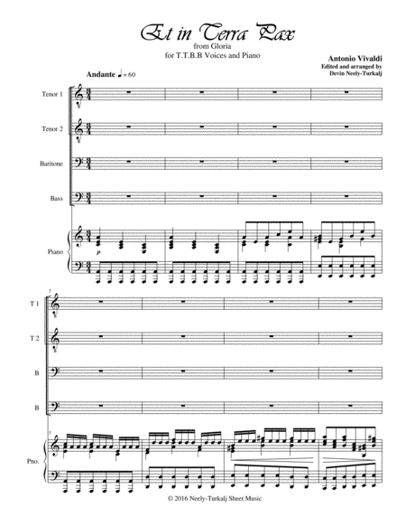 Et In Terra Pax Sheet Music