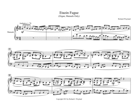 Etaoin Fugue Sheet Music