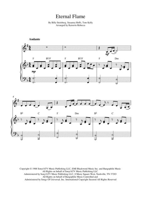 Free Sheet Music Eternal Flame Bb Trumpet Solo And Piano Accompaniment