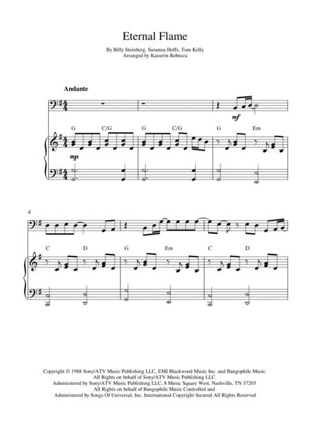 Eternal Flame Cello Solo And Piano Accompaniment With Chords Sheet Music