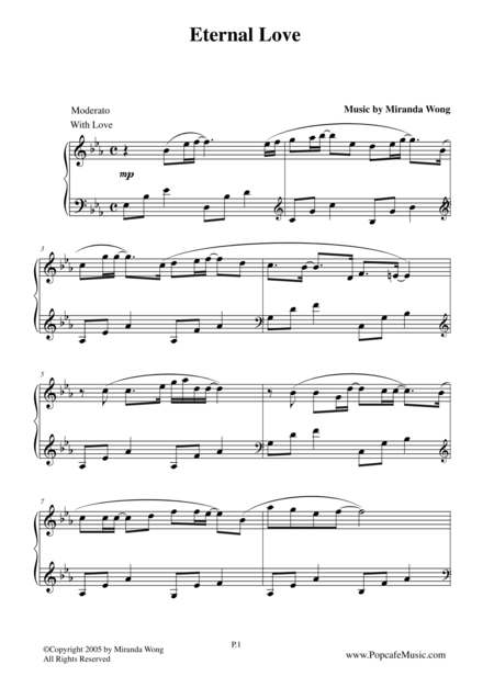 Free Sheet Music Eternal Love Wedding Piano Music By Miranda Wong