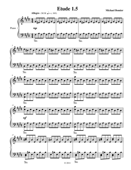 Etude 1 5 From 25 Etudes Using Mirroring Symmetry And Intervals Sheet Music