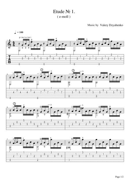 Free Sheet Music Etude 1 E Moll