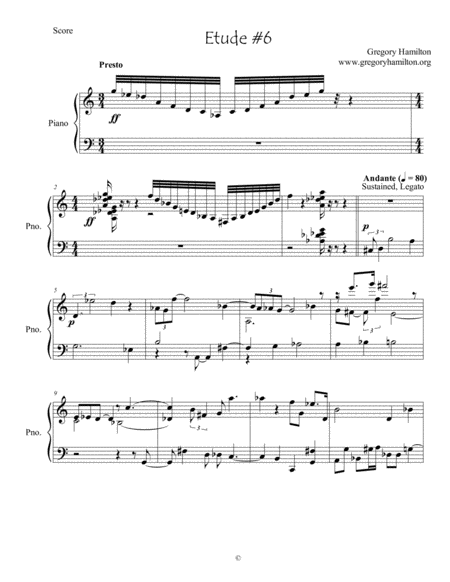 Etude 6 For Piano Sheet Music