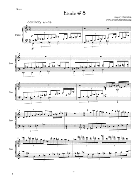 Etude 8 For Piano Sheet Music