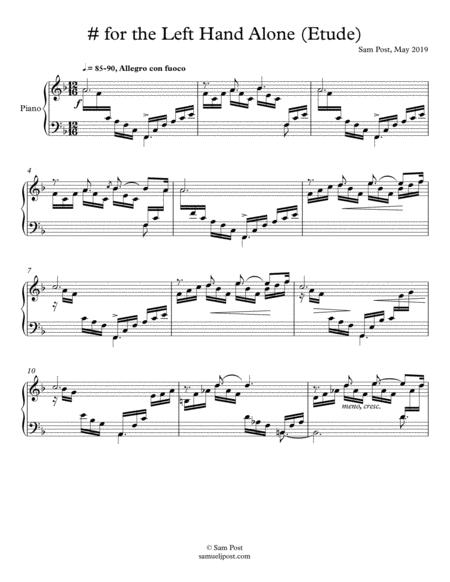 Etude For The Left Hand Alone Op 47 1 Sheet Music