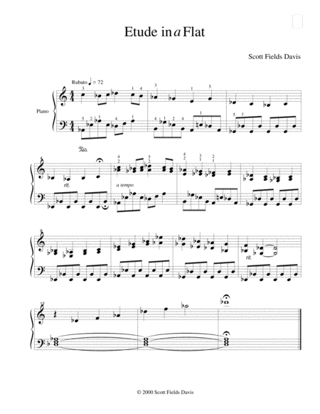 Free Sheet Music Etude In A Flat