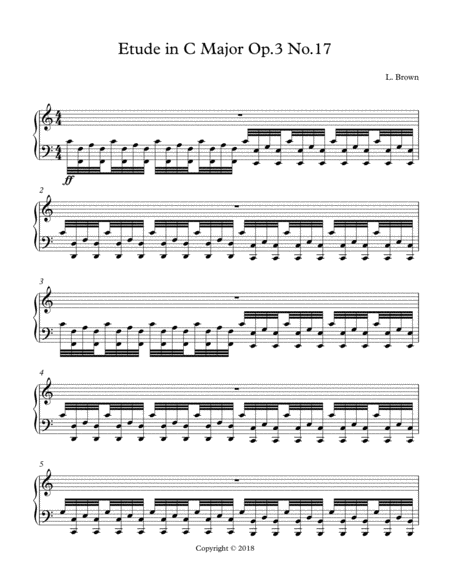 Free Sheet Music Etude In C Major Op 3 No 17