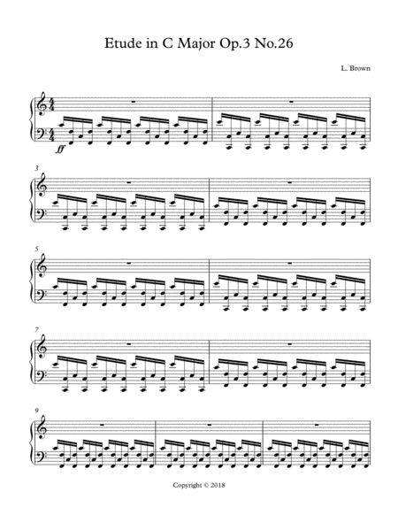 Etude In C Major Op 3 No 26 Sheet Music